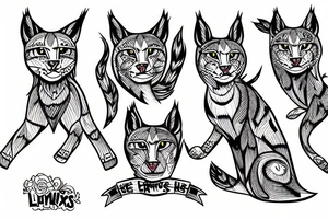 lynx in a jump tattoo idea