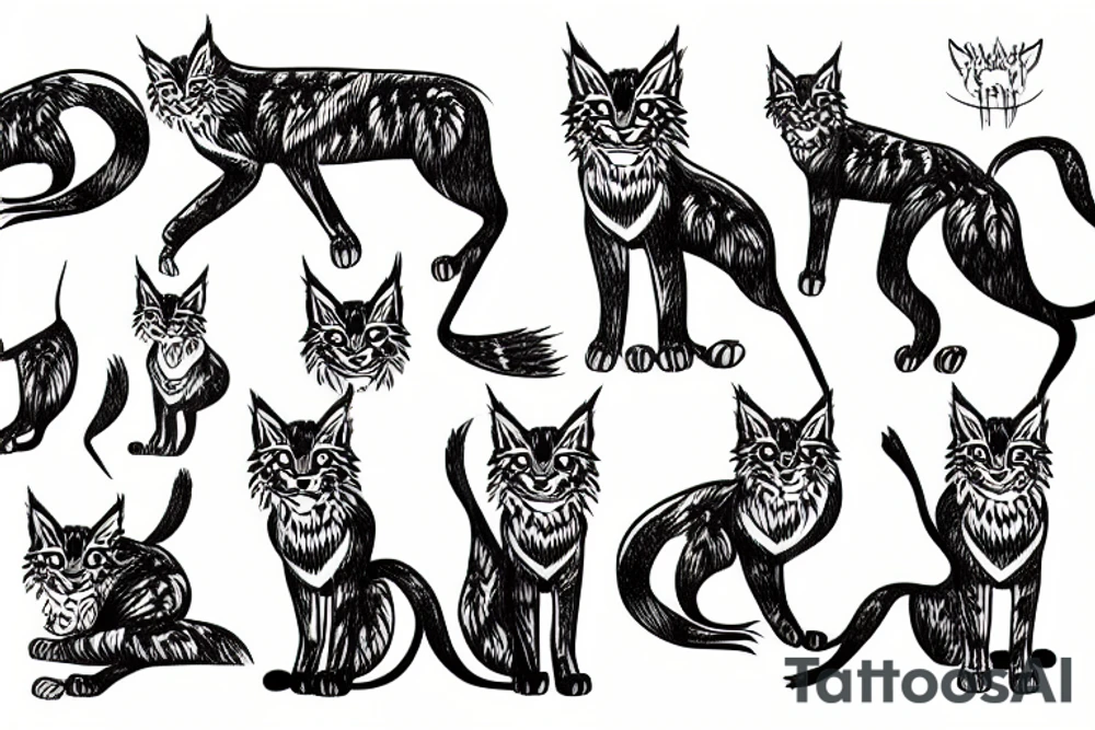 lynx in a jump tattoo idea