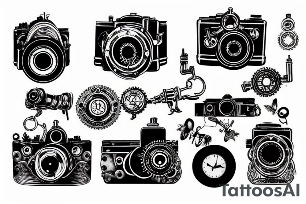 Steampunk camera tattoo idea