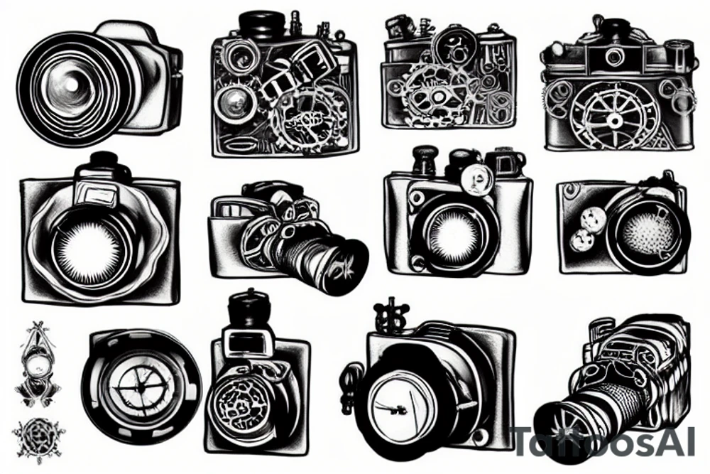 Steampunk camera tattoo idea
