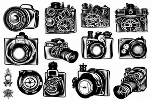 Steampunk camera tattoo idea