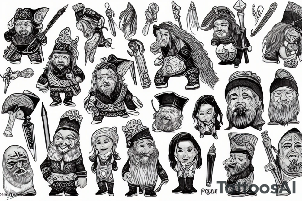 putin little dwarf tattoo idea