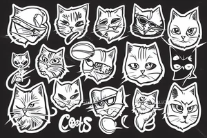 cool cats doing sports tattoo idea
