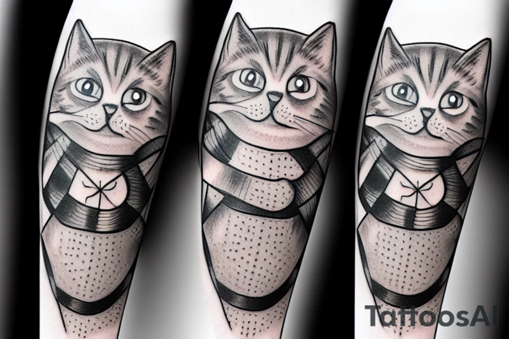 cool cats doing sports tattoo idea