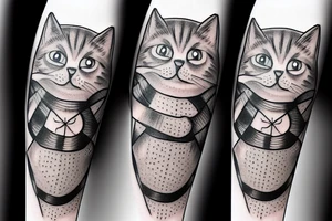 cool cats doing sports tattoo idea