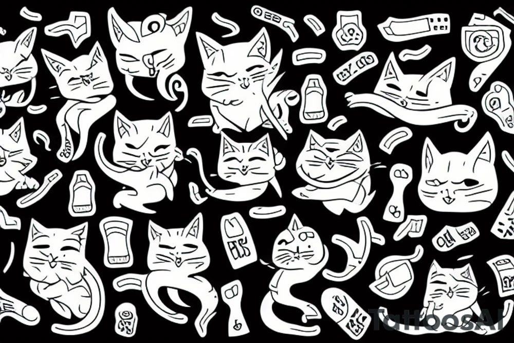 cool cats sports tattoo idea