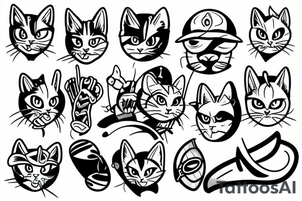 cool sportcats tattoo idea