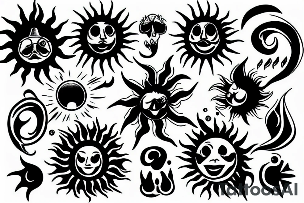Sun flare tattoo idea