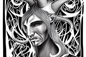 Saiga male with long horns tattoo idea