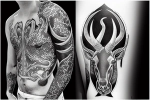 Saiga male with long horns tattoo idea