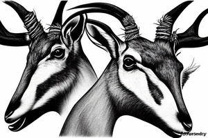 Pronghorn male tattoo idea