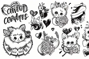 Cute wywerns cuddling tattoo idea