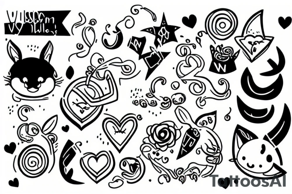 Cute wywerns cuddling tattoo idea