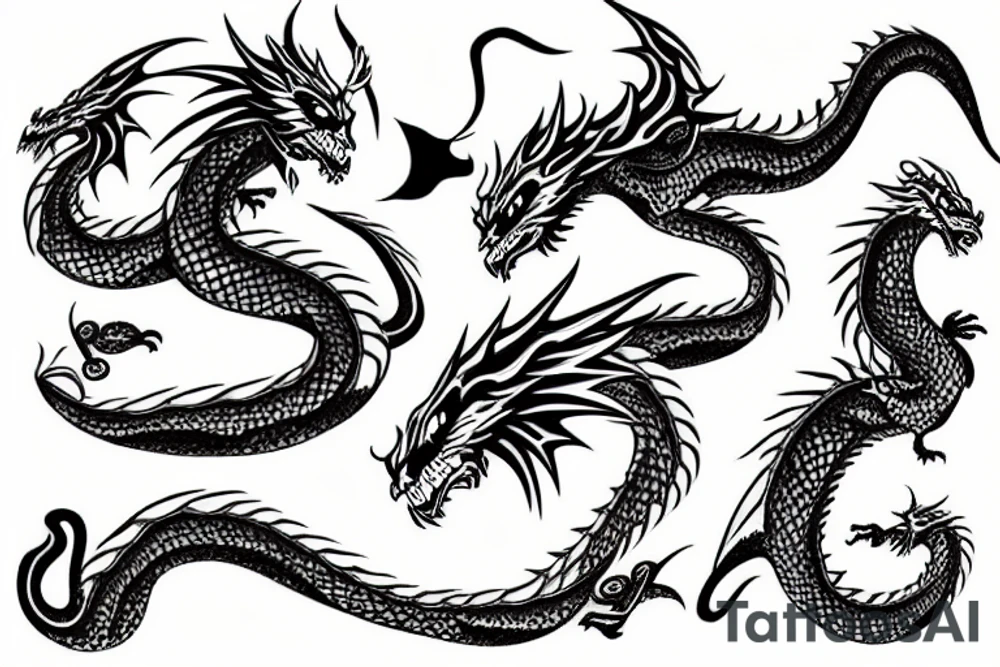 Dragons cuddling tattoo idea
