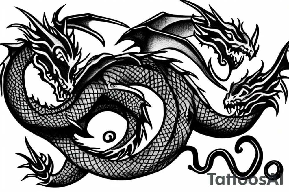 Dragons cuddling tattoo idea