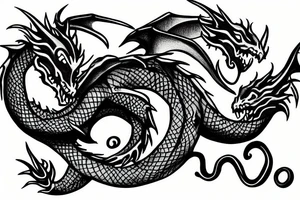 Dragons cuddling tattoo idea