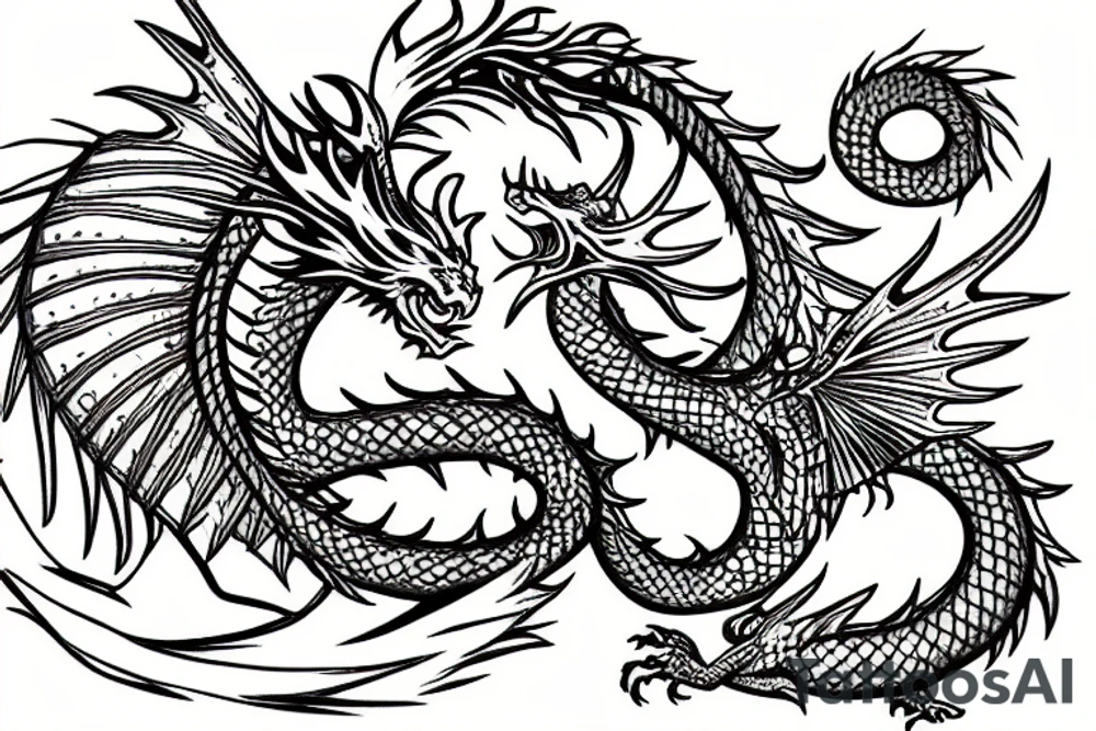 Dragon hugs tattoo idea