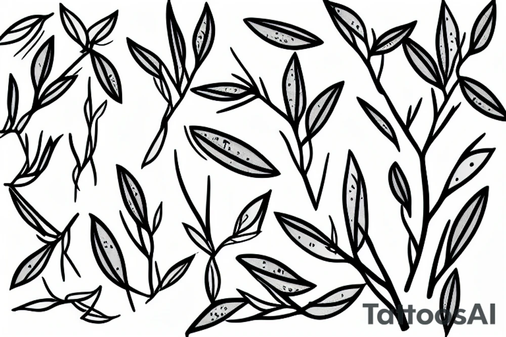 Slightly bending olive tree, line tattoo tattoo idea