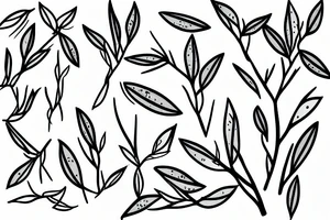 Slightly bending olive tree, line tattoo tattoo idea