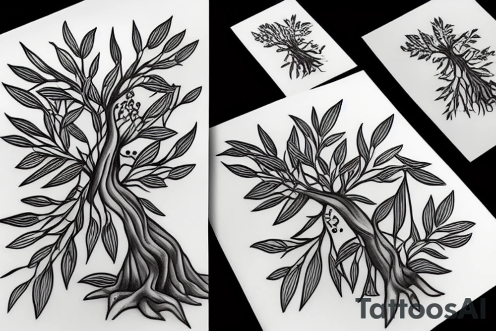 Olive tree tattoo idea