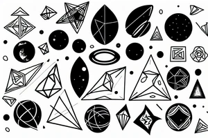 space and geometry themed. some linework tattoo idea