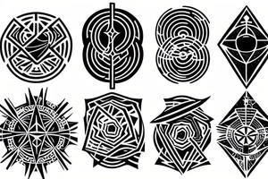 space and geometry themed tattoo idea