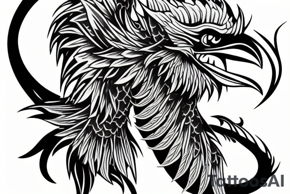 arm sleeve. raven dragon monkey tattoo idea