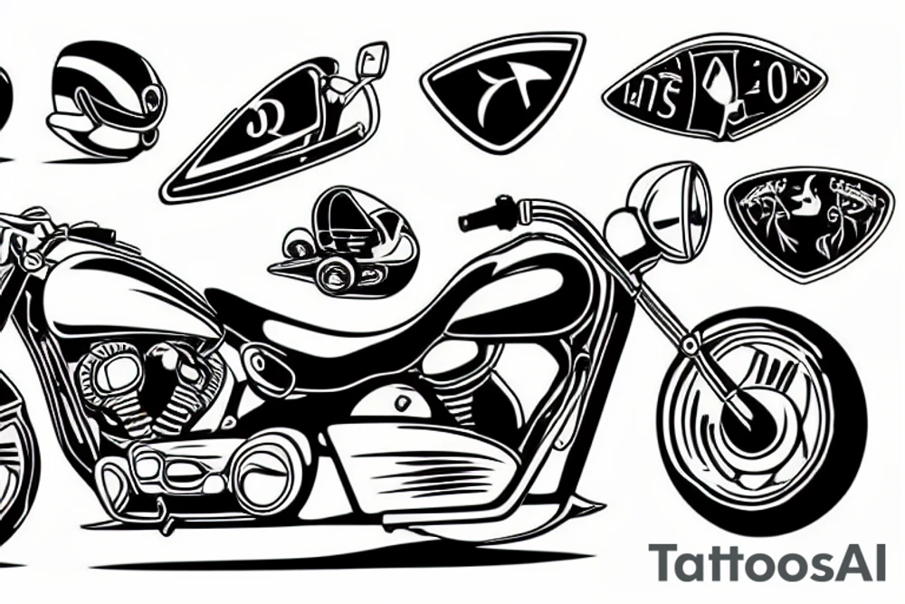 motorcycles and golfing tattoo idea