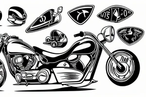 motorcycles and golfing tattoo idea