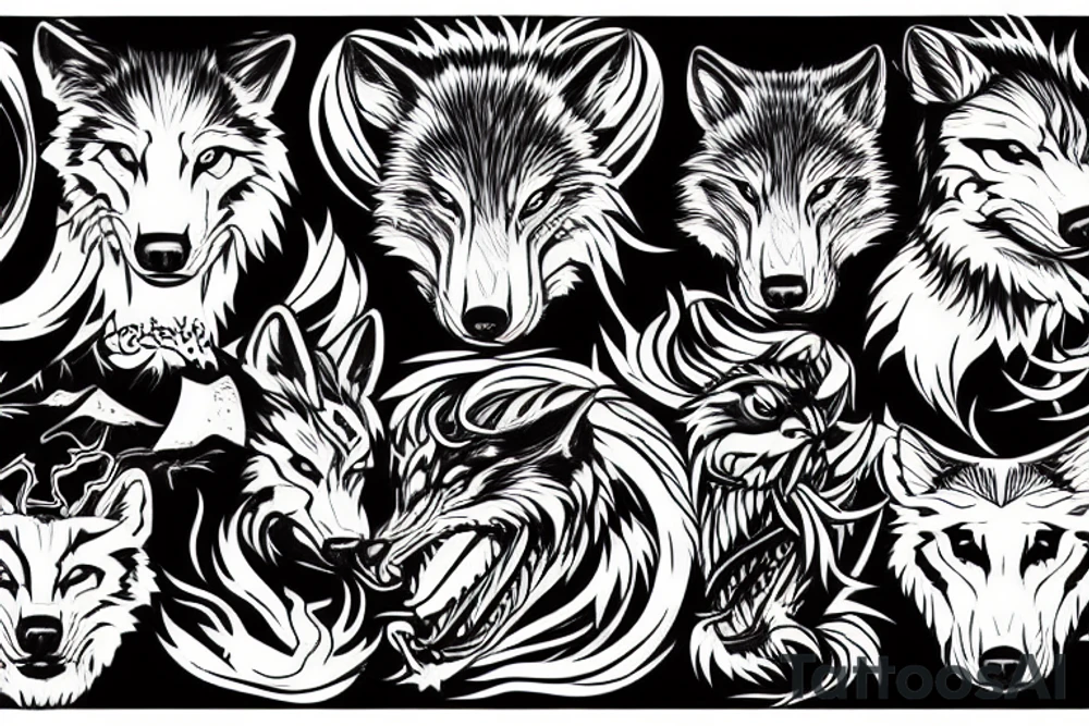 Savage wolf tattoo idea