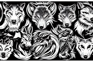 Savage wolf tattoo idea