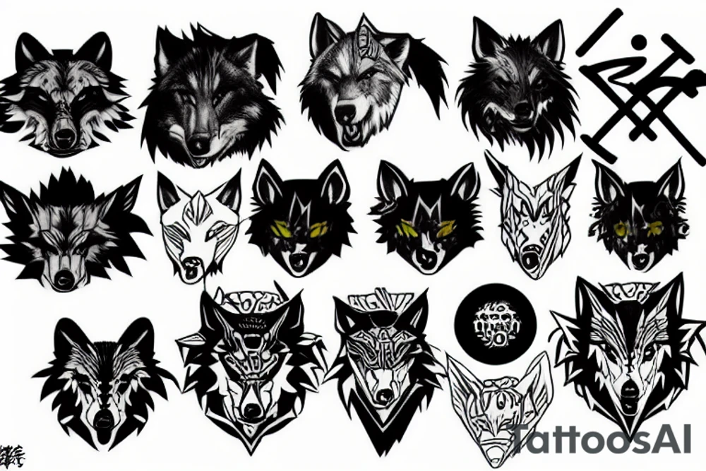 Savage wolf tattoo idea