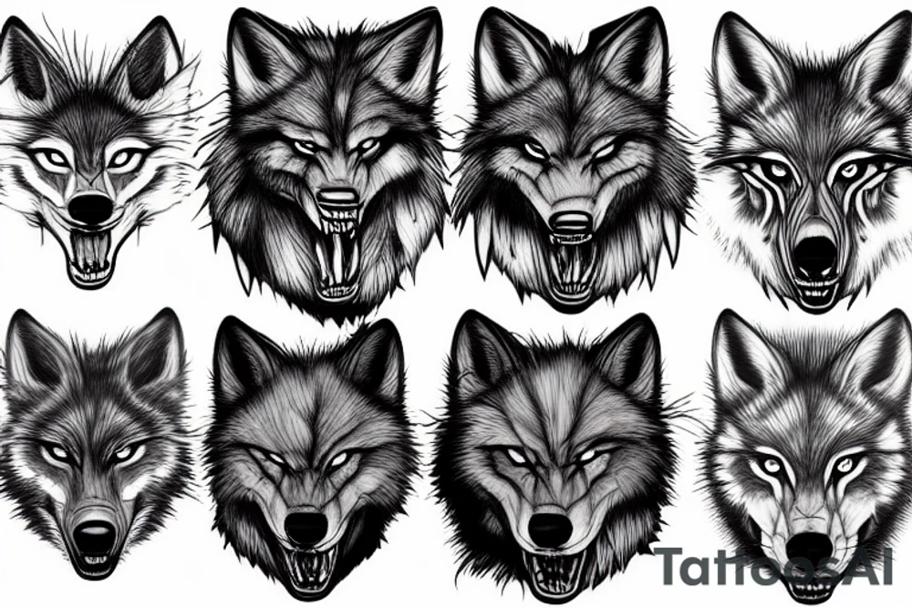 Savage wolf tattoo idea