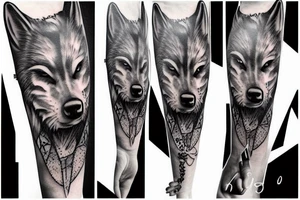 Savage wolf tattoo idea