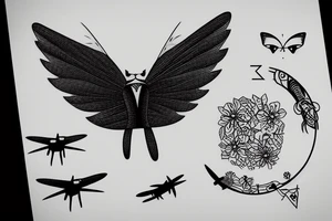 fly, cat, travel tattoo idea
