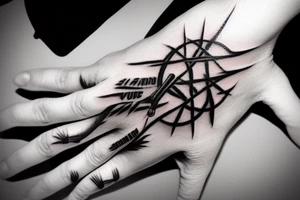 Barbed wire hand tattoo idea