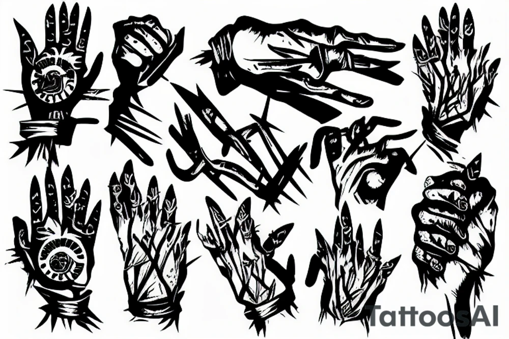 Barbed wire hand tattoo idea