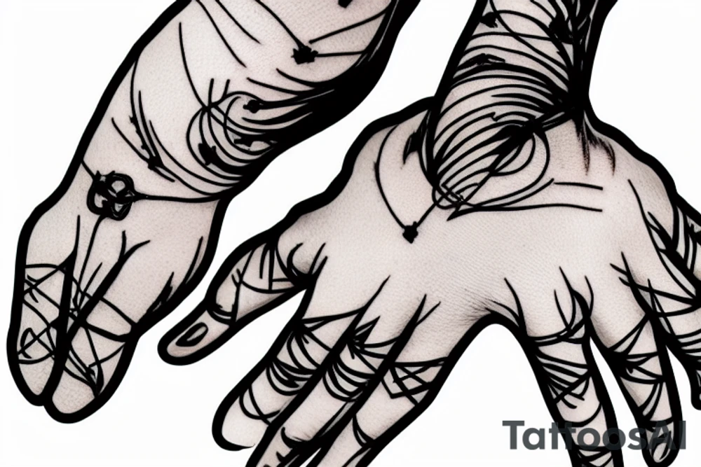 Barbed wire hand tattoo idea