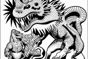 Dorothy the dinosaur vs godzilla tattoo idea