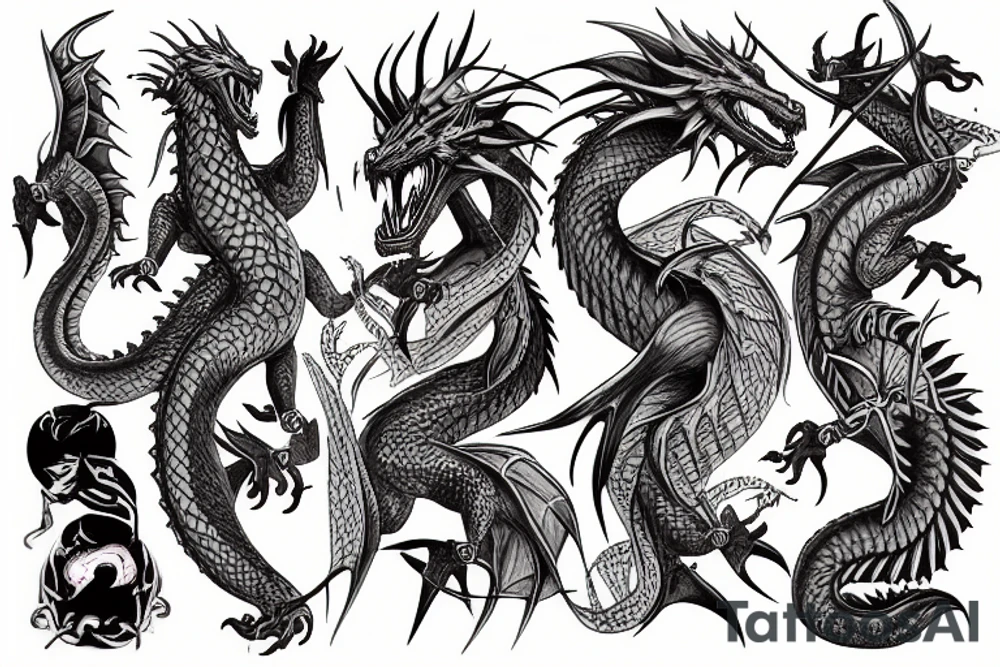 Elder dragon burn city tattoo idea