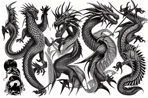 Elder dragon burn city tattoo idea