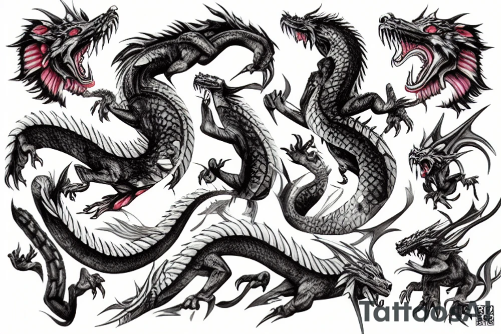 Elder dragon burn city tattoo idea