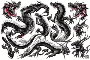 Elder dragon burn city tattoo idea