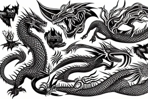 Elder dragon burn city tattoo idea