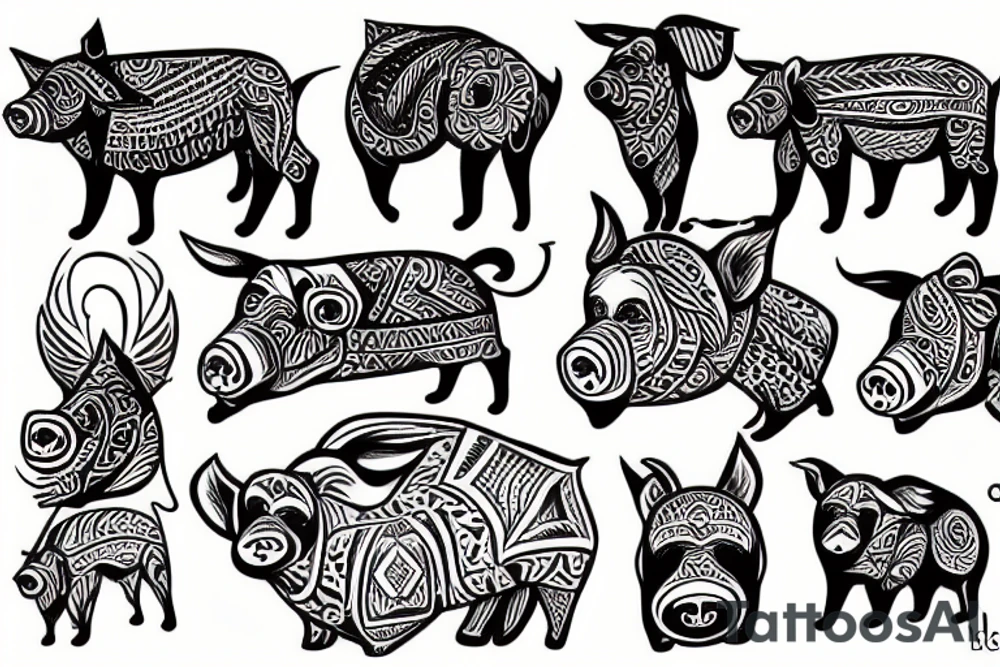Ukranian pig tattoo idea