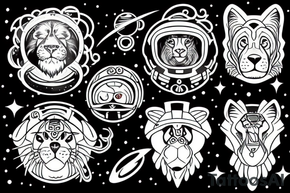 space lion tattoo idea