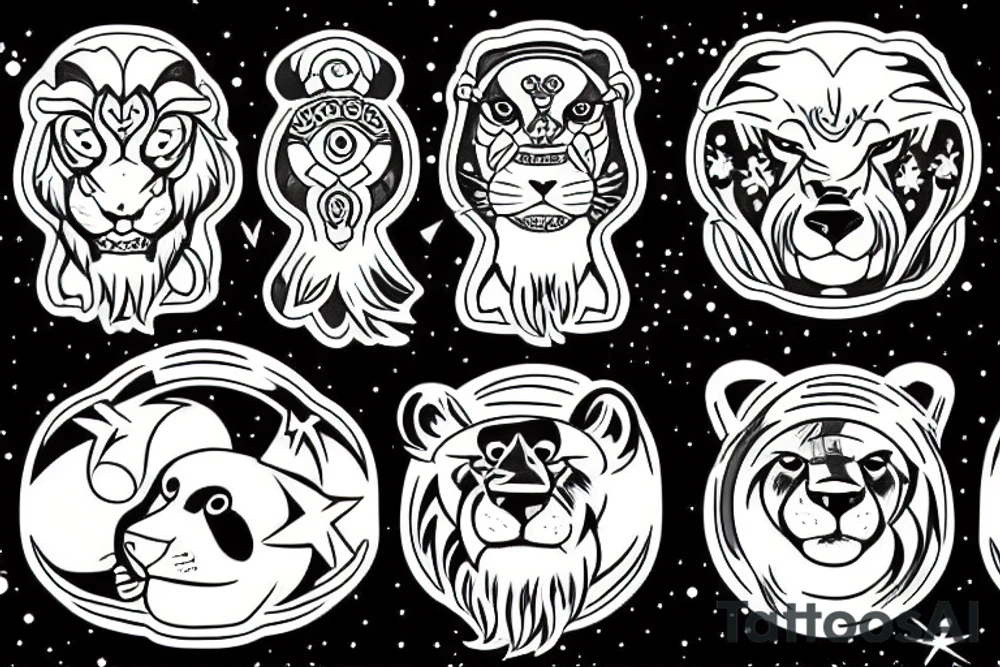 space lion tattoo idea