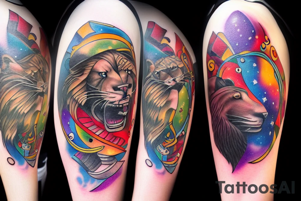 space lion tattoo idea