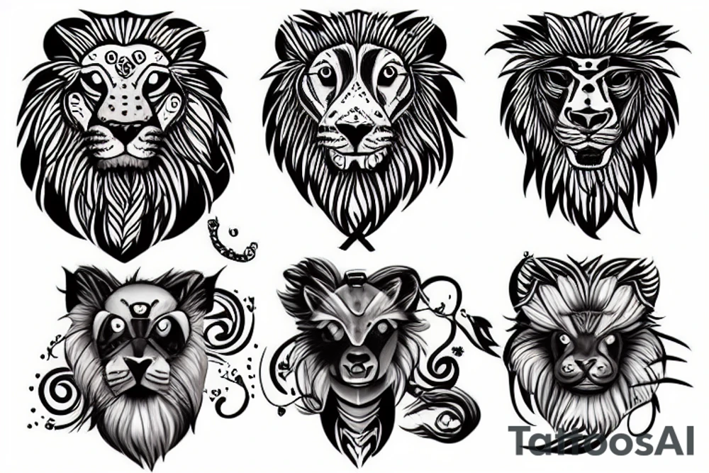 space lion tattoo idea