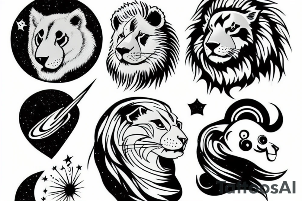 space lion tattoo idea